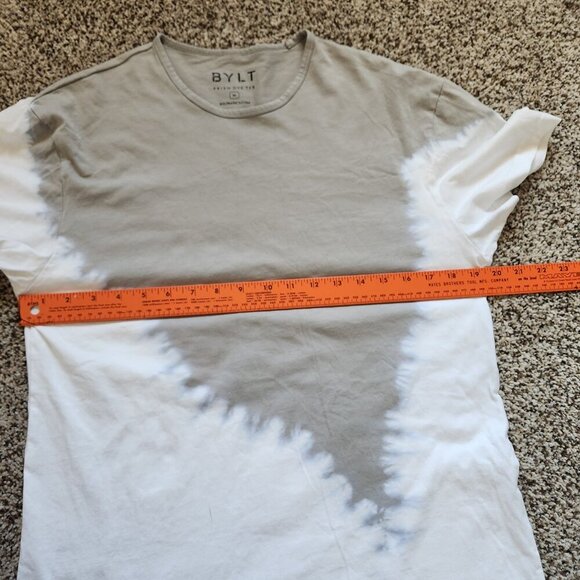 Bylt Prism Dye Tee T-Shirt Mens Medium Tan White Activewear Casual Workout Basic - Picture 10 of 11